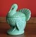 Jadeite Glass Covered Turkey Cranberry Server