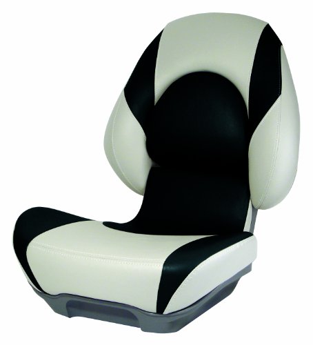 Attwood Centric II SAS Fully Upholstered Boat Seat, Standard, Tan/Black