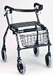 JAC Healthcare P5035 Burgundy Deluxe Aluminum Frame Rollator with Back Support