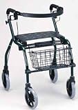 JAC Healthcare P5035 Burgundy Deluxe Aluminum Frame Rollator with Back Support