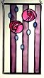 Charles Rennie Mackintosh Art School Roses Pink Panel in Stained Glass