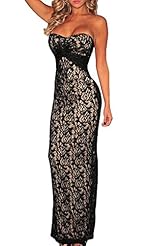 Sexy Strapless Lace Fall Polyester/Spandex Prom Dress/Party Dress/Maxi Dress 