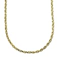 14k Yellow Gold 3.0mm Solid Diamond Cut Rope Chain Necklace, 22"