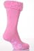 Ladies 1 Pair Elle Cosy Soft Slipper Sock - 4-8 Ladies - Candy Pink