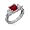 Eve's Addiction Ruby Red & Diamond CZ Silver Engagement Ring, 6