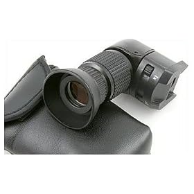 Professional 1X-2X Right Angle Viewfinder Adapter for Canon EOS, Nikon, Sony, Pentax, & Olympus SLR Digital Cameras with Case