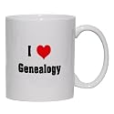 I Love/Heart Genealogy Mug for Coffee / Hot Beverage (choice of sizes and colors)