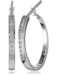 10k Gold Diamond Channel Hoop Earrings (1/4 cttw, H-I Color, I2-I3 Clarity)