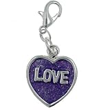 Purple Love Heart Clasp Charm