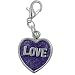 Purple Love Heart Clasp Charm