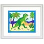 Olive Kids FW-DINO-302 Dinosaurland T-Rex Framed Print - White