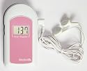 Pink Baby Sound Fetal Doppler + Heart Rate display "Listen to  your unborn baby from 10-12 weeks" + 250ml Bottle of Ultrasound  Gel