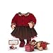 Baby Skirts - "Chocolate Cherry Cardigan & Skirt Set" for 15" Bitty Baby doll