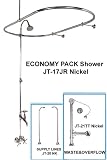 Clawfoot Tub Shower Nickel Finish ,Combo Drain,Supply lines