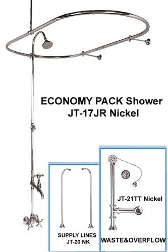 Buy Clawfoot Tub Shower Nickel Finish ,Combo Drain,Supply lines