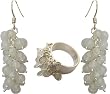 Earrings and Ring Set Silver Rainbow Jewelry (ers046)