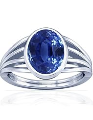 Platinum Oval Cut Blue Sapphire Solitaire Ring