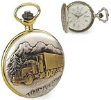 Pocket Watch - Jacques du Manoir Brass Case Semi-Truck Watch