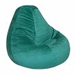 Print and Plush Green Adult Size Bean Bag Chair By Elite Furniture