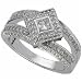 14K White Gold Triangular Shape Pre Set Diamond Engagement Ring