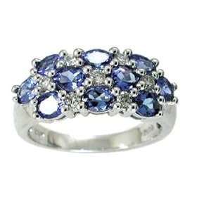 1.66 ct.tw Tanzanite & 0.20 ct.tw Diamond Ring in 14k white gold