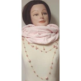 Knitted Pink Chenille Neck Scarf Tube Balaclava Offered with Very Long Seventy Inches Shown As Two...