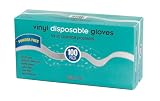 SBS Color Trak Clear Vinyl Reusable Gloves Powder Free, 100ct Box, Small (Pack of 3)