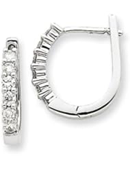14k White Gold Diamond Hinged Hoop Earrings