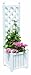 DMC Products Lexington 16-Inch Square Solid Wood Trellis Planter, White