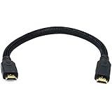 Monoprice 1ft 24AWG CL2 High Speed HDMI&reg; With Ethernet Cable w/ Net Jacket - Black