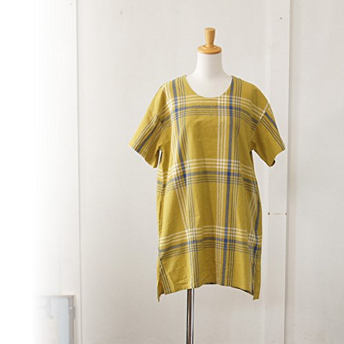 (アトリエイコール) ATERIER EQUAL 格子柄半袖チュニック フリーサイズ イエロー系（21）