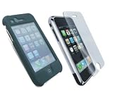 Apple iPhone 3G / 3Gs Black Hybrid Hard Protection Case / Cover / Skin & Screen Protector