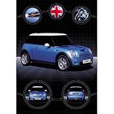 Bmw Mini Cooper S Hot Blue Car Art Poster Print - 24x36
