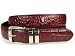 One-Size-Fits-All Feather Edged Croco Print Leather Belt