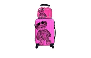 Lulu Castagnette Set Trolley rígido + neceser (Fucsia)