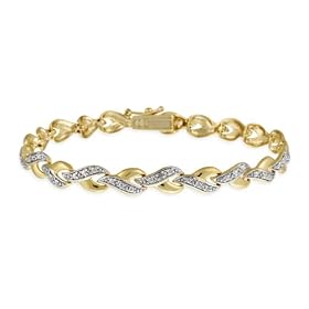Buy 18k Gold Overlay Sterling Silver Diamond-Accent Twisted Link Bracelet by Amazon.com Collection
