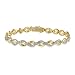 18k Gold Plated Sterling Silver Diamond-Accent Twisted Link Bracelet