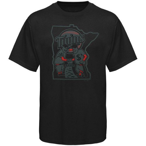 Majestic Minnesota Twins Black on Black T-shirt (Medium)