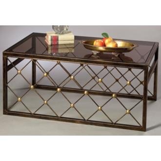 Cheap Button Glass Top Coffee Table