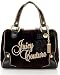 Juicy Couture Velour Rose Flower Daphne Satchel Bag Purse Black