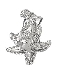 Clevereves 14K White Gold Pendant 3-D Mermaid and Starfish 8.4 - Gram(s)