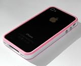 white / pink bumper case for iphone4 4G with button for Valume / power