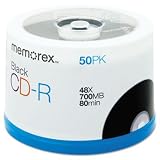 Memorex CD-R Discs 700MB/80min 48x Spindle Black 50/Pack Write-Once Versatile Economical