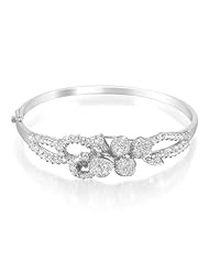 1.845 ct Diamond & 18K White Gold Orchid Hinge Bangle