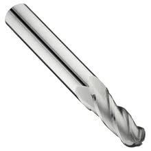 Precision Twist EB3304M Solid Carbide End Mill, Uncoated (Bright) Finish, 4 Flute, Ball End