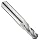 Precision Twist EB3304M Solid Carbide End Mill, Uncoated (Bright) Finish, 4 Flute, Ball End