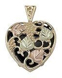Black Hills Gold Onyx Heart-shaped Pendant