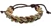 Mens Womens Plaited Chunky Leather & Cord Wristband Bracelet
