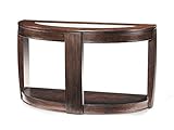 UPC 788093066935 product image for Magnussen T1738 Ino Burnt Umber Finish Wood and Glass Demilune Sofa Table | upcitemdb.com