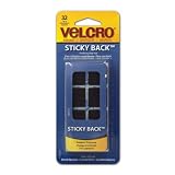 Velcro Sticky Back 7/8-Inches Square Value Pack, 32-Sets, Black (90348)